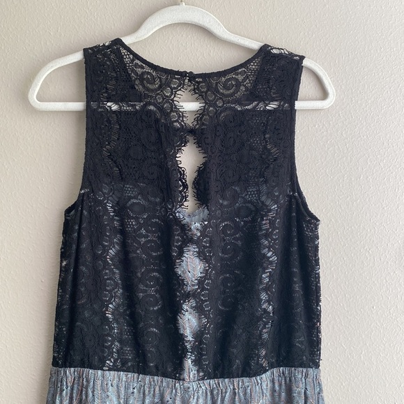 Anthropologie Elevenses Black Eyelash Lace Jumpsuit with Pockets size 10 - Picture 5 of 8